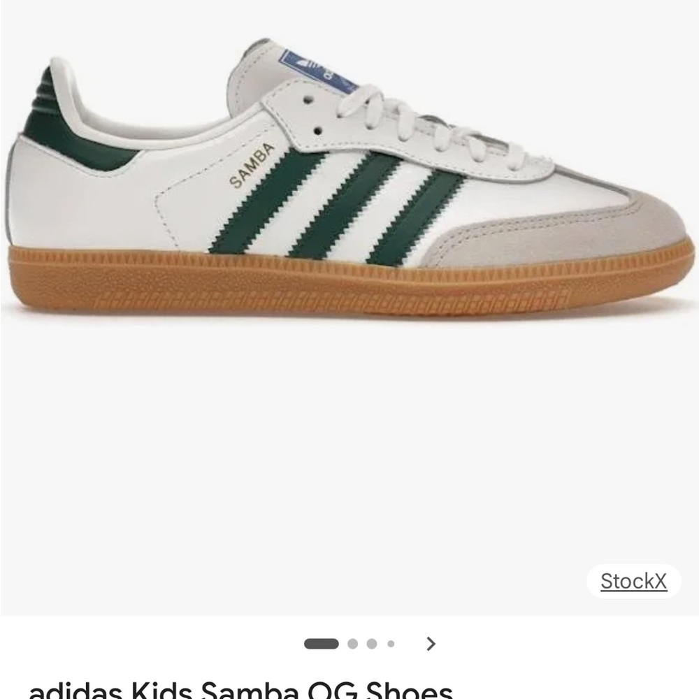 Adidas Samba OG White and Green Sneakers kids size 1